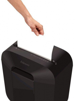 Шредер Fellowes PowerShred LX25M черный (секр.P-4) перекрестный 6лист. 11.5лтр. скрепки скобы пл.карты от магазина РЭССИ