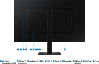 Монитор Samsung 32" ViewFinity S6 S32D604UAIXCI черный IPS LED 5ms 16:9 HDMI матовая HAS Piv 1000:1 350cd 178гр/178гр 2560x1440 100Hz DP Quad 2K (1440p) USB 7.2кг от магазина РЭССИ