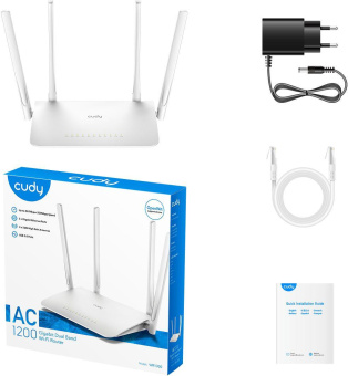 Роутер беспроводной Cudy WR1300 AC1200 10/100/1000BASE-TX/Wi-Fi белый от магазина РЭССИ