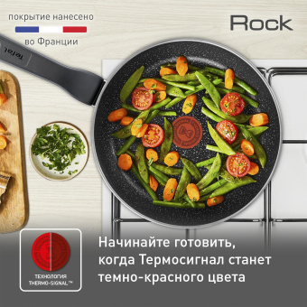 Сковорода Tefal Rock 04225128 круглая 28см покрытие: Titanium ручка несъемная (без крышки) черный (9100049222) от магазина РЭССИ