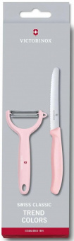 Набор ножей кухон. Victorinox Swiss Classic (6.7116.23L52) компл.:2шт овощеч. розовый карт.коробка от магазина РЭССИ