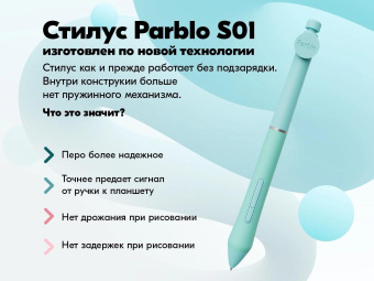 Графический планшет Parblo Intangbo X7 USB Type-C зеленый от магазина РЭССИ