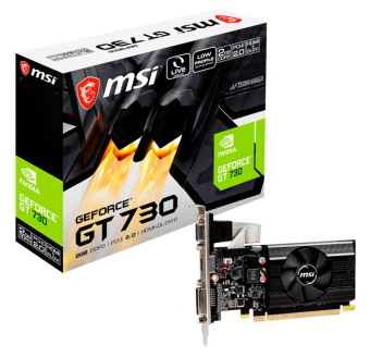 Видеокарта MSI PCI-E N730K-2GD3/LP NVIDIA GeForce GT 730 2Gb 64bit GDDR3 902/1600 DVIx1 HDMIx1 CRTx1 HDCP Ret low profile от магазина РЭССИ