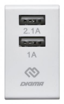 Сетевое зар./устр. Digma DGWC-2U-3A-WG 15W 2.1A+1A 2xUSB универсальное белый от магазина РЭССИ