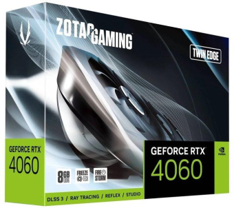 Видеокарта Zotac PCI-E 4.0 RTX 4060 TWIN EDGE NVIDIA GeForce RTX 4060 8Gb 128bit GDDR6 2460/17000 HDMIx1 DPx3 HDCP Ret от магазина РЭССИ