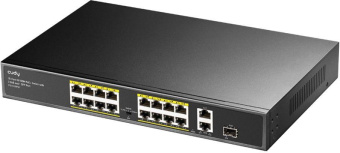 Коммутатор Cudy FS1018PS1 (L2) 16x100Мбит/с 2x1Гбит/с 1SFP 16PoE+ 200W неуправляемый от магазина РЭССИ