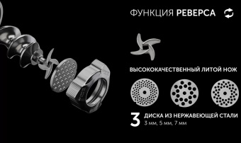 Мясорубка Polaris PMG 3090 RUS 3000Вт графит от магазина РЭССИ