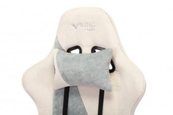 Кресло игровое Zombie VIKING X Fabric белый/серо-голубой с подголов. крестов. пластик от магазина РЭССИ