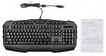 Клавиатура Оклик 777G PSYCHO черный USB Multimedia for gamer LED (подставка для запястий) от магазина РЭССИ
