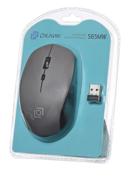 Мышь Оклик 565MW matt черный/серый оптическая 1600dpi беспров. USB для ноутбука 4but (1103663) от магазина РЭССИ