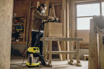 Строительный пылесос Karcher WD 3 P S V-17/4/20 1000Вт (уборка: сухая/сбор воды) желтый от магазина РЭССИ