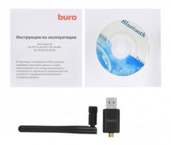 Адаптер USB Buro BU-BT40С Bluetooth 4.0+EDR class 1 100м черный от магазина РЭССИ