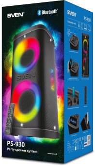 Колонка порт. Sven АС PS-930 черный 150W 1.0 BT/3.5Jack 7200mAh (SV-022402) от магазина РЭССИ