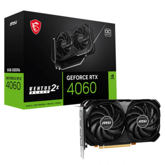 Видеокарта MSI PCI-E 4.0 RTX 4060 VENTUS 2X BLACK 8G OC NVIDIA GeForce RTX 4060 8192Mb 128 GDDR6 2490/17000 HDMIx1 DPx3 HDCP Ret от магазина РЭССИ