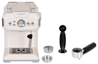 Кофеварка рожковая Hyundai HEM-5300 850Вт бежевый/серебристый от магазина РЭССИ