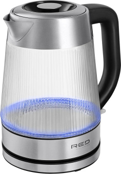 Чайник электрический Red Solution G121 1.8л. 2200Вт черный/серебристый корпус: стекло/металл/пластик от магазина РЭССИ