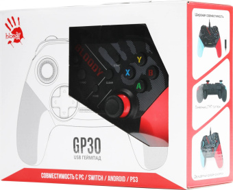 Геймпад A4Tech Bloody GP30 Sports черный/синий USB виброотдача обратная связь (GP30 SPORTS BLUE) от магазина РЭССИ