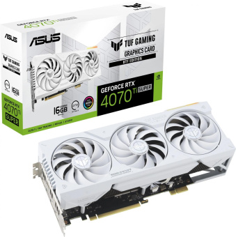 Видеокарта Asus PCI-E 4.0 TUF-RTX4070TIS-16G-BTF-WHITE NVIDIA GeForce RTX 4070TI Super 16Gb 256bit GDDR6X 2610/21000 HDMIx2 DPx3 HDCP Ret от магазина РЭССИ