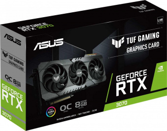Видеокарта Asus PCI-E 4.0 TUF-RTX3070-O8G-V2-GAMING NVIDIA GeForce RTX 3070 8192Mb 256 GDDR6 1815/14000 HDMIx2 DPx3 HDCP Ret от магазина РЭССИ