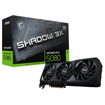 Видеокарта MSI PCI-E RTX 5080 16G SHADOW 3X OC NVIDIA GeForce RTX 5080 16Gb 256bit GDDR7 2640/30000 HDMIx1 DPx3 HDCP Ret от магазина РЭССИ