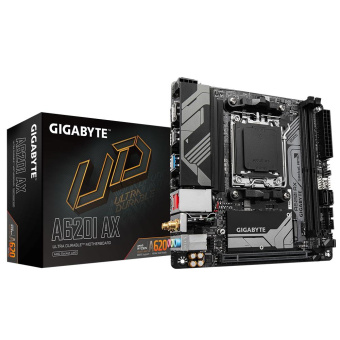 Материнская плата Gigabyte A620I AX SocketAM5 AMD A620 2xDDR5 mini-ITX AC`97 8ch(7.1) 2.5Gg RAID+HDMI+DP от магазина РЭССИ