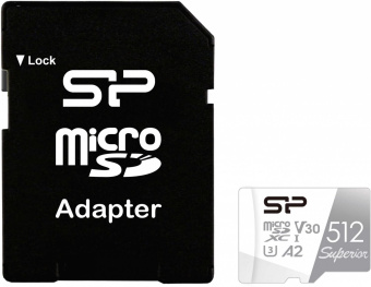 Флеш карта microSDXC 512Gb Class10 Silicon Power SP512GBSTXDA2V20SP Superior + adapter от магазина РЭССИ