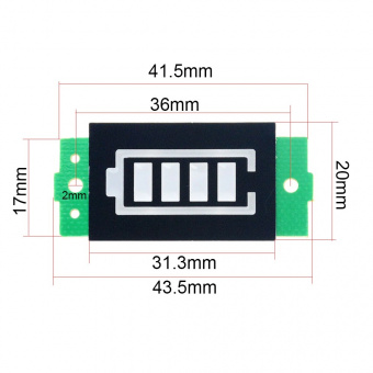 Индикаторы DL18S-blue  индикатор ёмкости литиевой батареи (S-1201) от магазина РЭССИ