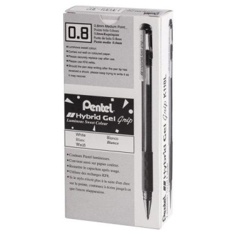 Гелевая ручка Pentel Hybrid gel Grip d 0.8 мм K118-LW белые чернила 586188 от магазина РЭССИ