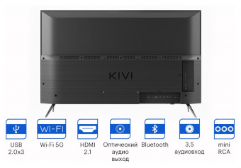 Телевизор LED Kivi 43" 43U750NB черный 4K Ultra HD 60Hz DVB-T2 DVB-C USB WiFi Smart TV от магазина РЭССИ