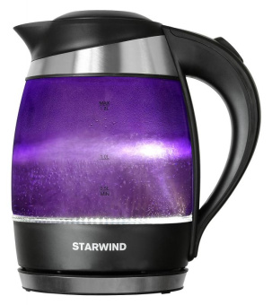 Чайник электрический Starwind SKG2217 1.8л. 2200Вт фиолетовый/черный (корпус: стекло) от магазина РЭССИ