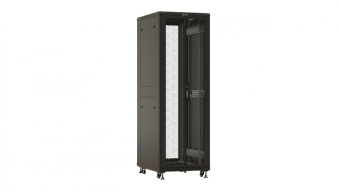 Шкаф серверный Hyperline (TTBR-3261-DD-RAL9004) напольный 32U 600x1000мм пер.дв.перфор. задн.дв.перфор. 2 бок.пан. 1000кг черный 84.2кг 1610мм от магазина РЭССИ