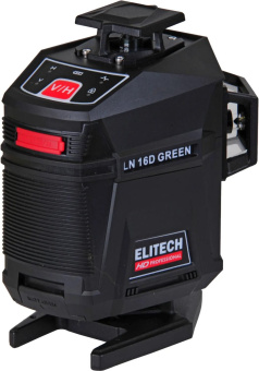 Нивелир лазерн. Elitech LN 16D GREEN 2кл.лаз. 520нм цв.луч. зеленый 4луч. (204737) от магазина РЭССИ