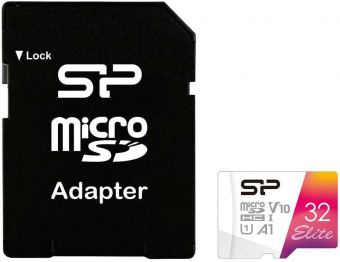 Флеш карта microSDHC 32Gb Class10 Silicon Power SP032GBSTHBV1V20SP Elite + adapter от магазина РЭССИ