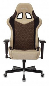 Кресло игровое Zombie VIKING 7 KNIGHT Fabric коричневый/бежевый текстиль/эко.кожа с подголов. крестов. металл от магазина РЭССИ