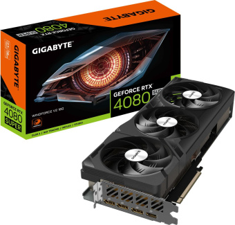 Видеокарта Gigabyte PCI-E 4.0 GV-N408SWF3V2-16GD NVIDIA GeForce RTX 4080 Super 16Gb 256bit GDDR6X 2550/23000 HDMIx1 DPx3 HDCP Ret от магазина РЭССИ