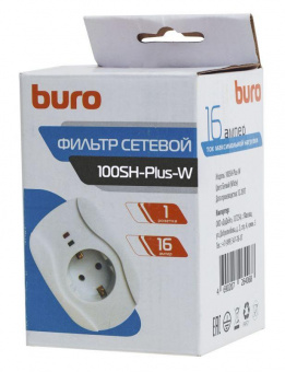 Сетевой фильтр Buro 100SH-Plus-W (1 розетка) белый (коробка) от магазина РЭССИ