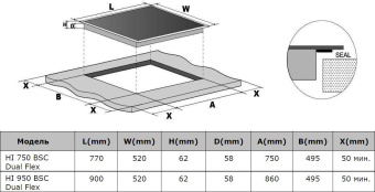 Индукционная варочная поверхность Weissgauff HI 750 BSC Dual Flex черный от магазина РЭССИ