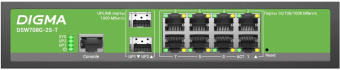 Коммутатор Digma DSW708G-2S-T (L2+) 8x1Гбит/с 2SFP управляемый от магазина РЭССИ