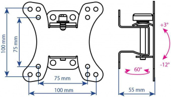 Кронштейн для телевизора Kromax GALACTIC-10 черный 15"-32" макс.20кг настенный поворот и наклон от магазина РЭССИ