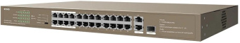 Коммутатор Tenda TEF1126P-24-250W (L2) 24x100Мбит/с 2x1Гбит/с 1SFP 24PoE 230W неуправляемый от магазина РЭССИ