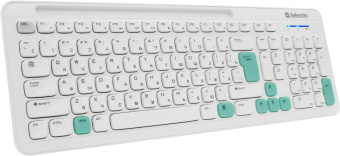Клавиатура + мышь Defender Cerrato C-978 клав:белый мышь:белый/голубой USB беспроводная Multimedia (45978) от магазина РЭССИ