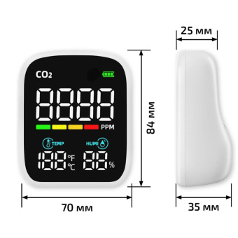Измеритель концентрации углекислого газа СО2 МЕГЕОН 08050 с функцией термогигрометра к0000036992 от магазина РЭССИ