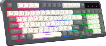 Клавиатура Оклик 731G серый/белый USB for gamer LED от магазина РЭССИ