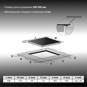 Индукционная варочная поверхность Hyundai HHI 6786 GR темно-серый от магазина РЭССИ