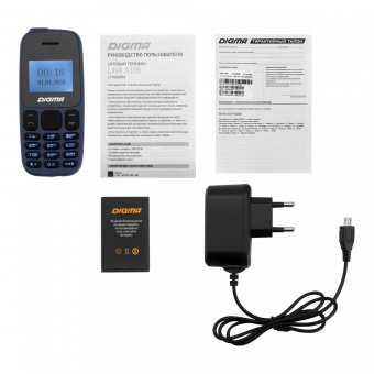 Мобильный телефон Digma A106 Linx 32Mb синий моноблок 2Sim 1.44" 68x98 GSM900/1800 от магазина РЭССИ