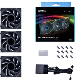 Вентилятор Lian-Li Uni Fan TL LCD 120 черный 7-pin 27dB LCD Ret (G99.12TLLCD3B.00) от магазина РЭССИ