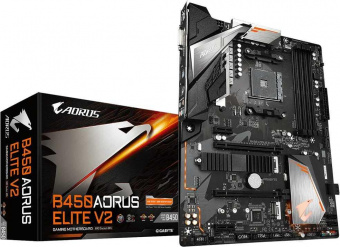 Материнская плата Gigabyte B450 AORUS ELITE V2 Soc-AM4 AMD B450 4xDDR4 ATX AC`97 8ch(7.1) GbLAN RAID+DVI+HDMI от магазина РЭССИ