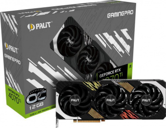 Видеокарта Palit PCI-E 4.0 RTX4070Ti GAMINGPRO OC NVIDIA GeForce RTX 4070TI 12288Mb 192 GDDR6X 2310/21000 HDMIx1 DPx3 HDCP Ret от магазина РЭССИ