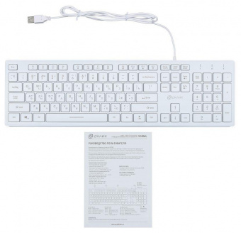Клавиатура Оклик 550ML белый USB slim Multimedia LED от магазина РЭССИ