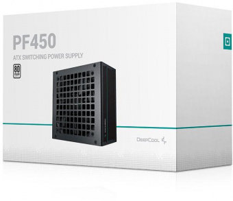 Блок питания Deepcool ATX 450W PF450 80 PLUS WHITE (24+4+4pin) APFC 120mm fan 6xSATA RTL от магазина РЭССИ